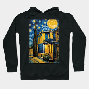 Vincent van Gogh starry night style house Hoodie